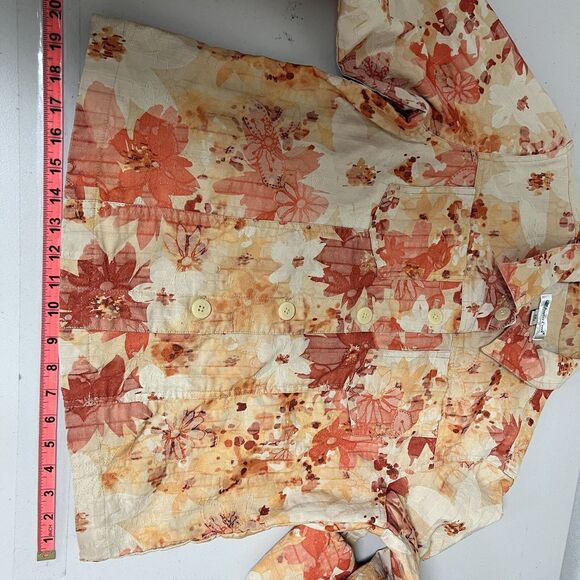 Coldwater Creek Embroidered Floral Jacket PM Petite M Cottagecore Fall Layer - Picture 11 of 12